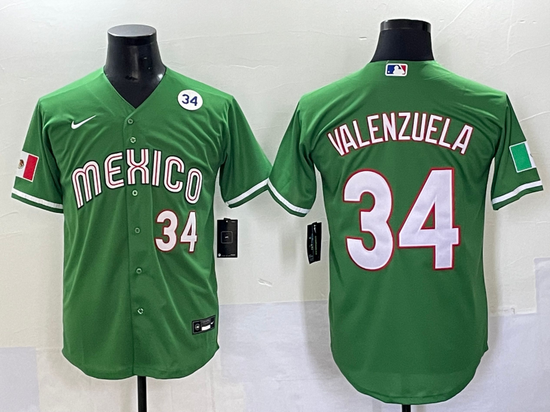 Men 2025 Los Angeles Dodgers #34 Valenzuela green Nike MLB Jersey style 4->los angeles dodgers->MLB Jersey
